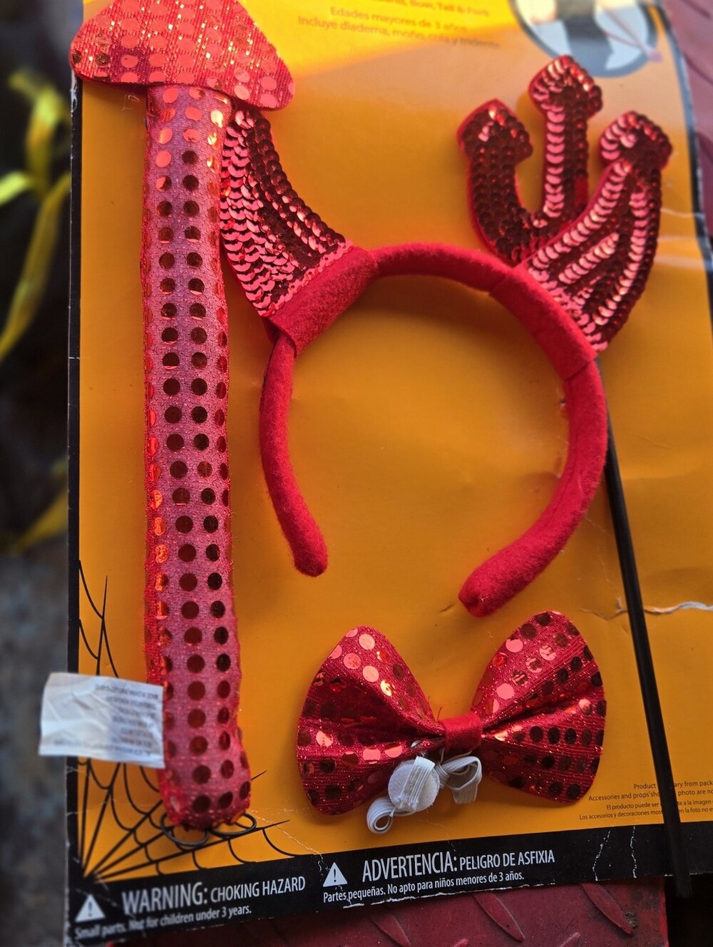 Devil Kit Kids or Young Adult Accessory Set - Red Sequins